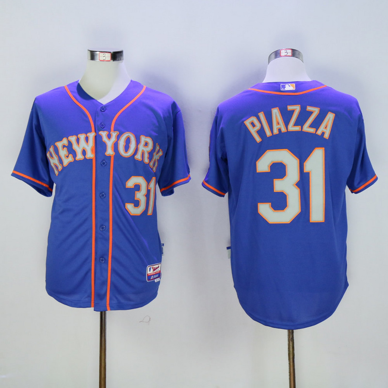 Men New York Mets #31 Piazza Blue MLB Jerseys